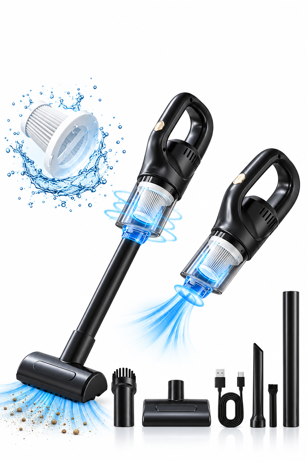 Aspirateur sans fil 2-en-1 Nettoyage facile et rapide