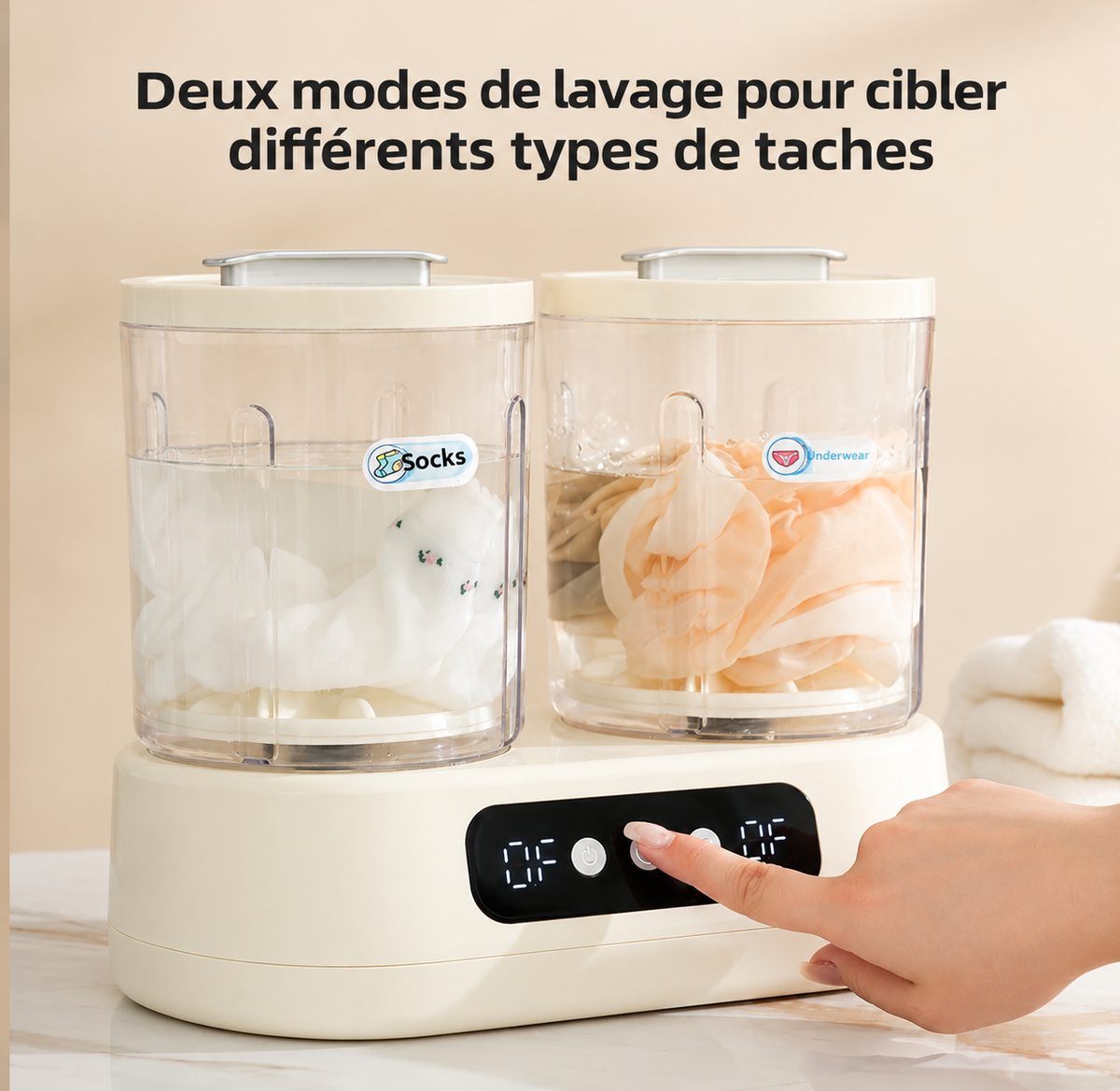 Mini-machine à laver portable à double cuve – Commande numérique