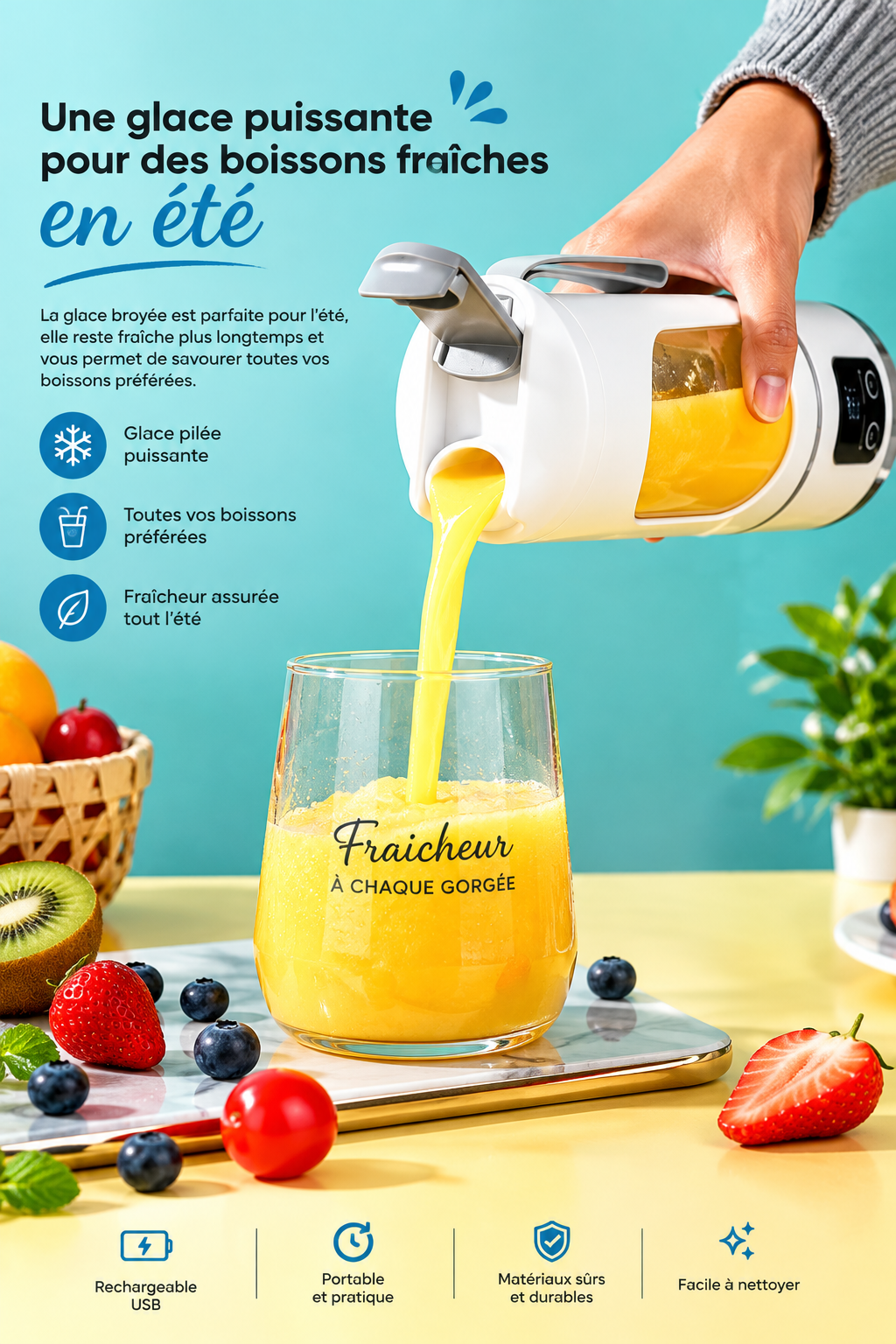 Mixeur Portable Rechargeable USB – Blender à Fruits