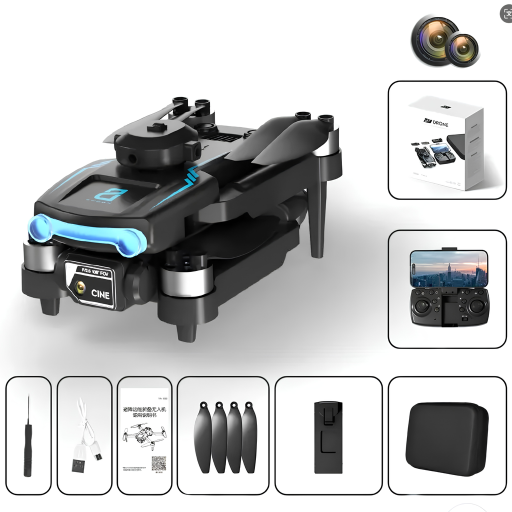 Mini avion électrique sans balais F169, photographie aérienne à double caméra 8K, pliable, anti-obstacles, débutant, plastique