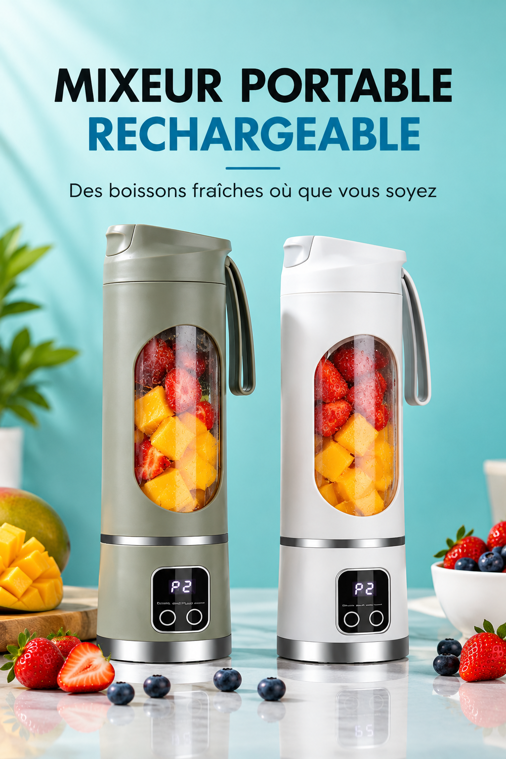 Mixeur Portable Rechargeable USB – Blender à Fruits