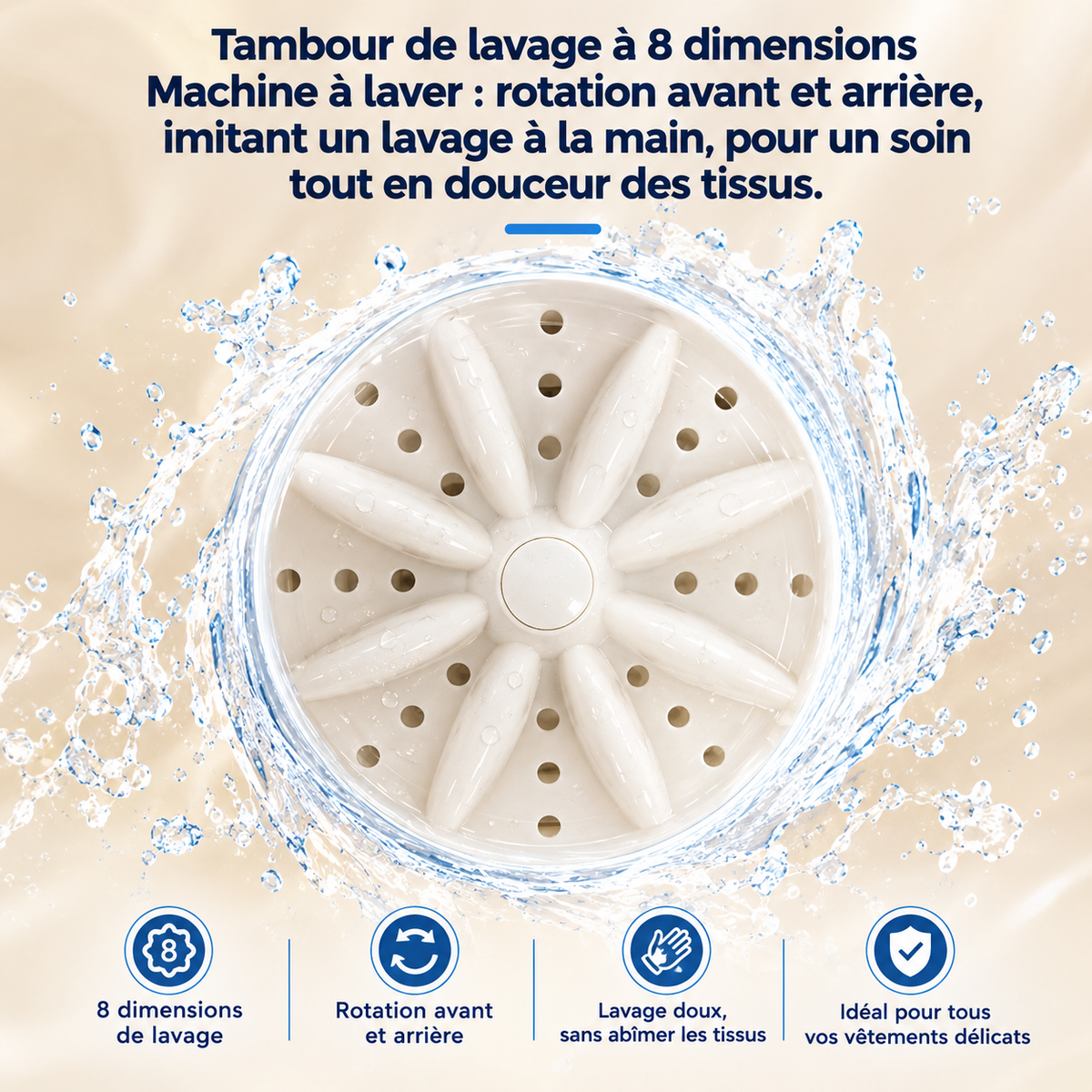 Mini-machine à laver portable à double cuve – Commande numérique